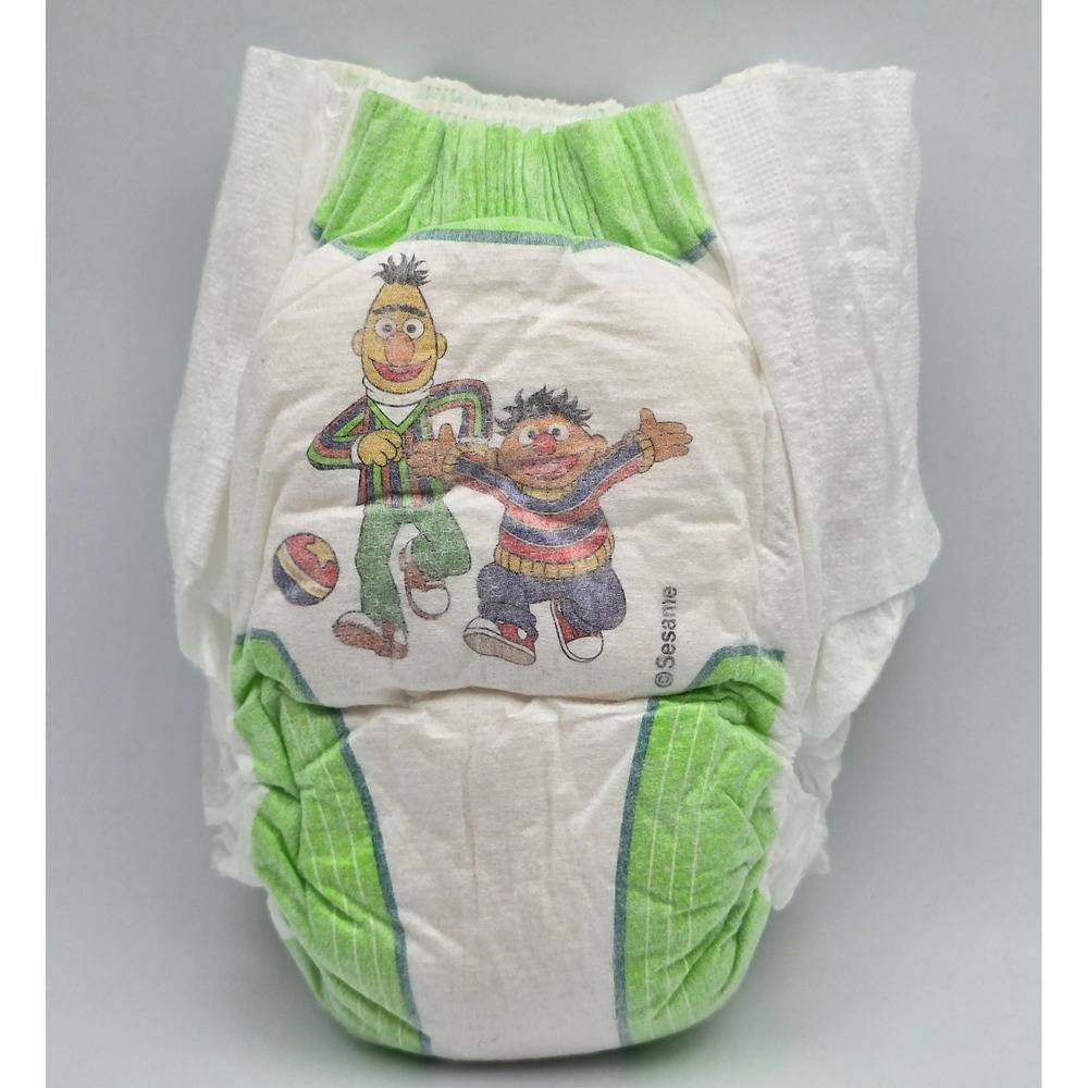 Vintage Pampers Sesame Street Bert & Ernie Pull Up Diaper Size 1T-2T RARE Y2K
